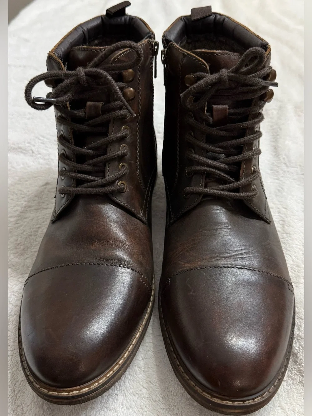 Crown Vintage Cabastian Men's Dark Brown Leather Side Zip-Up Boots